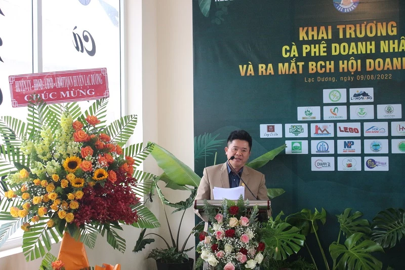 Ông Nguyễn Phục Quốc, Chủ tịch Chi hội Doanh nghiệp Lạc Dương phát biểu tại sự kiện.