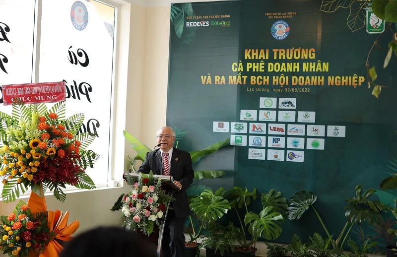 Ông Đinh Minh Quý – Chủ tịch Hiệp hội Doanh nghiệp tỉnh Lâm Đồng, phát biểu tại sự kiện.