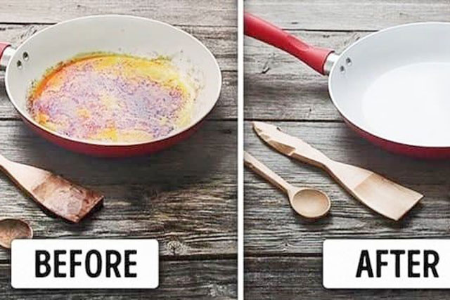 Nồi chảo bị cháy khét, nhiều dầu mỡ áp dụng 4 chiêu này đảm bảo loại bỏ dễ dàng