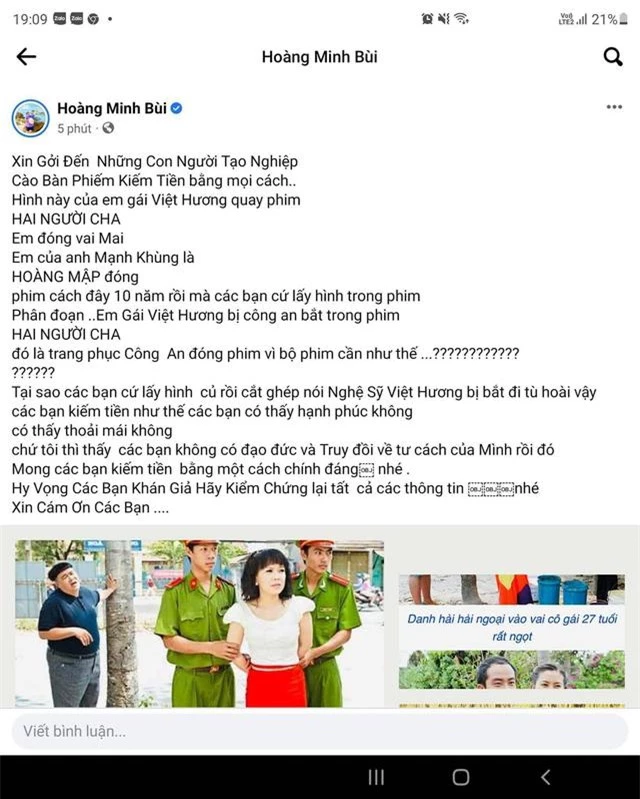 Youtube tràn ngập thông tin Việt Hương bị bắt, Hoàng Mập: “Đây là đạp đổ chén cơm của Việt Hương” - Ảnh 3.