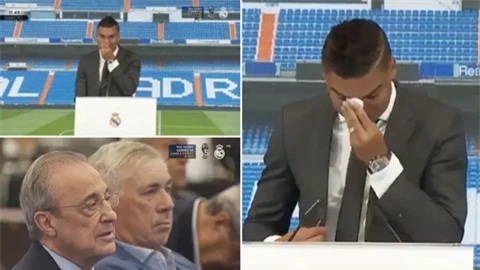 Casemiro rơi nước mắt trong buổi lễ chia tay Real để sang MU