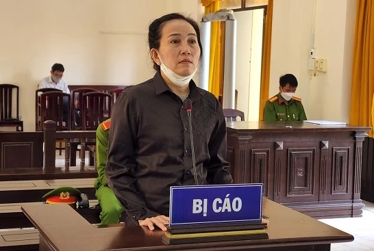 Bị cáo Lê Kim Thanh tại phiên xét xử ngày 26/8.