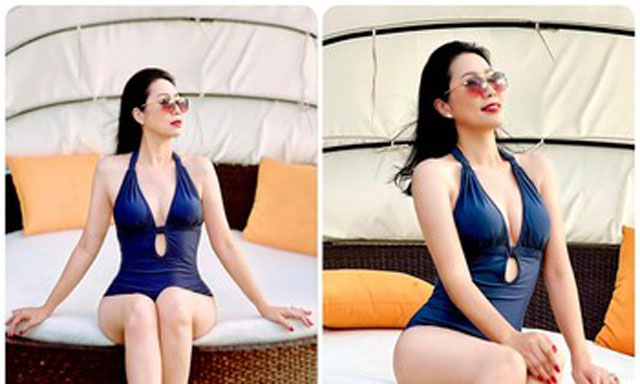 Á hậu Trịnh Kim Chi diện áo tắm khoe body nuột nà ở tuổi 51