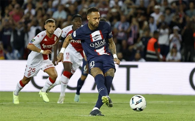 Neymar ghi bàn gỡ hòa 1-1 ở phút 70 trận PSG vs Monaco