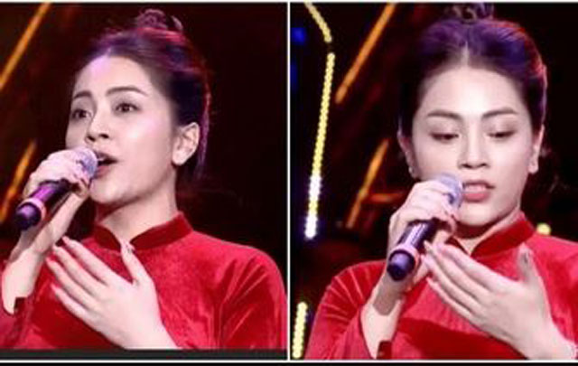 Nữ ca sĩ quên lời, chép ra tay trên sóng trực tiếp gây "sốt" mạng xã hội
