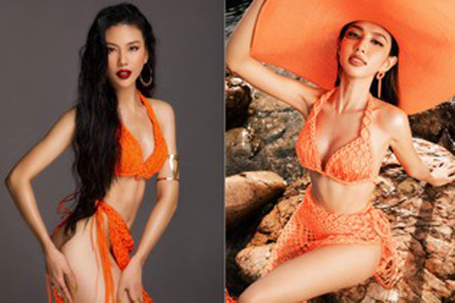 Mặc lại áo tắm của Thuỳ Tiên, Bùi Quỳnh Hoa mang sắc vóc quyến rũ đến với Supermodel International