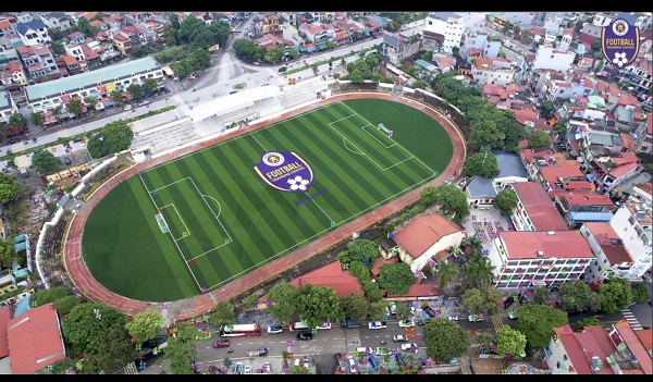 Toàn cảnh Trung tâm đào tạo bóng đá trẻ Bắc Giang nhìn từ trên cao.