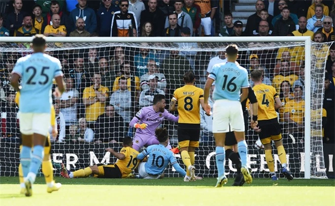 Grealish mở tỷ số trận Wolves vs Man City ngay phút thứ 1