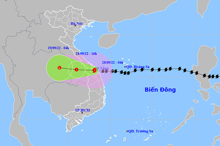 Thời tiết ngày 28/9: Bão Noru đổ bộ vào khu vực Thừa Thiên - Huế đến Quảng Ngãi, sức gió giật cấp 13
