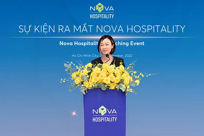 Bà Lê Thị Việt Thu – Tổng Giám đốc Nova Hospitality phát biểu tại sự kiện.