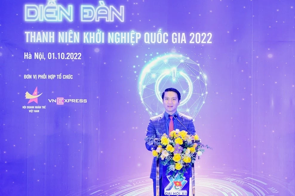 Đồng chí Nguyễn Ngọc Lương - Bí thư Thường trực Trung ương Đoàn, Chủ tịch Trung ương Hội Liên hiệp thanh niên Việt Nam phát biểu.