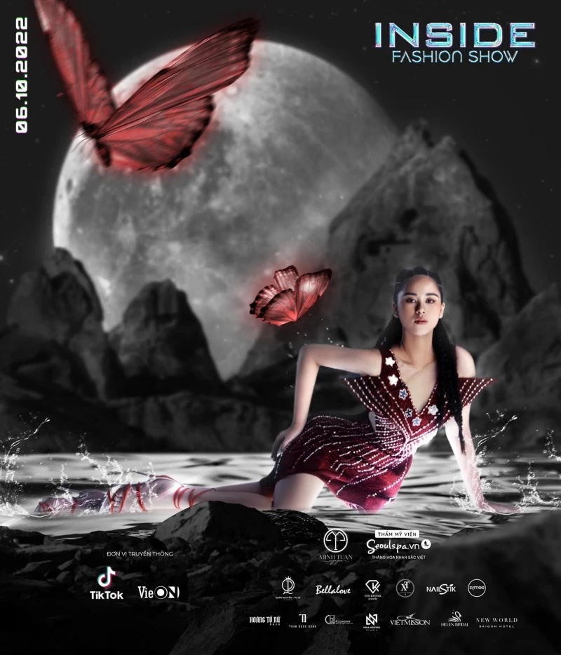 Bella Vũ trên poster quảng bá INSIDE fashion show
