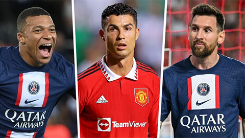 Top 10 ngôi sao bóng đá kiếm tiền nhiều nhất năm 2022: Mbappe qua mặt Messi lẫn Ronaldo