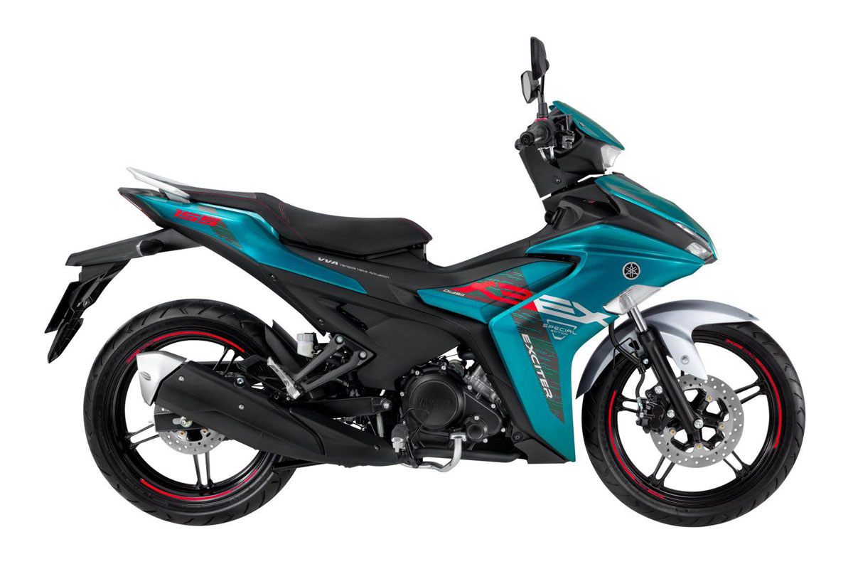 Cận cảnh Yamaha Exciter 155 VVA màu xanh bạc đen, giá 51,99 triệu đồng tại Việt Nam