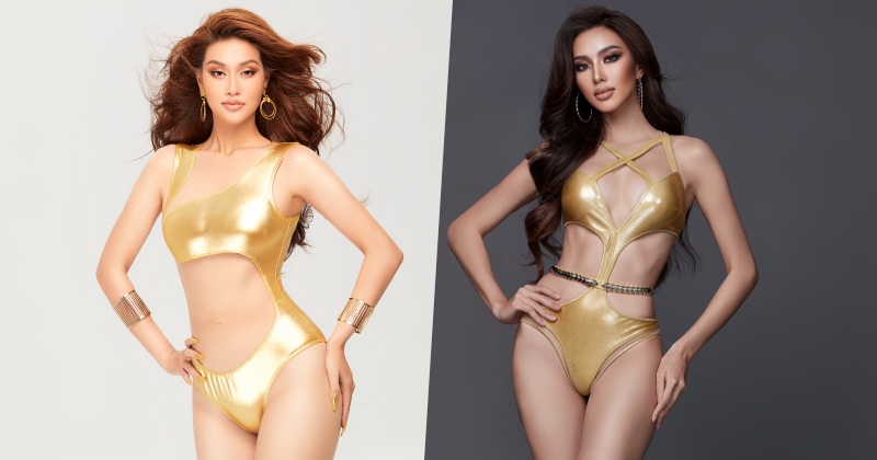 Hoa hậu Thùy Tiên, Thiên  Ân nóng bỏng trong phần thi áo tắm tại Miss Grand International 2022
