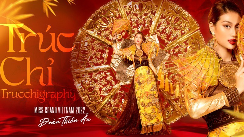 Hoa hậu Thiên Ân diện trang phục dân tộc nặng 14kg trình diễn đầy mãn nhãn tại Miss Grand International 2022