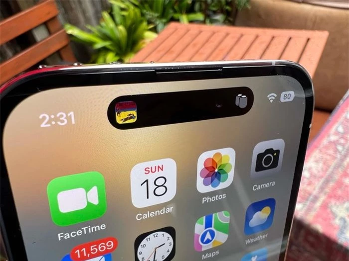  Dynamic Island là khác biệt lớn trên màn hình của iPhone 14 Pro Max. Ảnh: Cultofmac. 