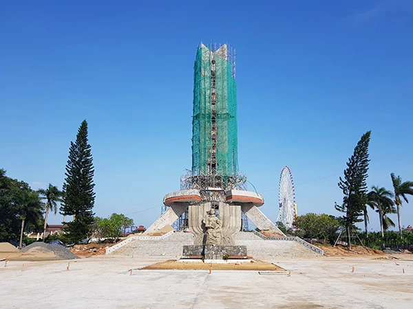 Công trình nâng cấp tôn tạo Đài tưởng niệm TP Đà Nẵng đang được thi công
