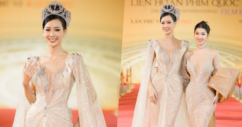 Hoa hậu Liên lục địa 2022 gợi cảm, lộng lẫy như nữ thần trên thảm đỏ