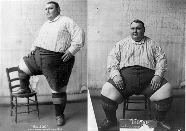   Người đàn ông này có biệt danh là Big Joe, được xem là người béo nhất thế giới tại thời điểm năm 1905.  
