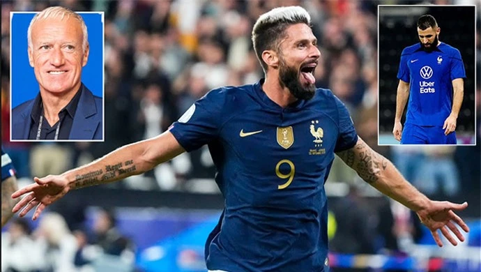 HLV Deschamps đã có Giroud để thay thế nếu Benzema không thể bình phục chấn thương