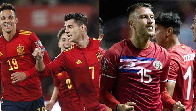 Tây Ban Nha vs Costa Rica sắp đối đầu với nhau