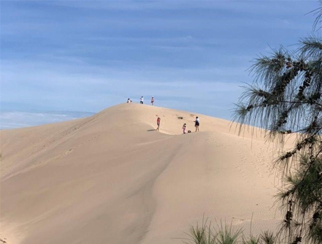 Khách du lịch thích thú trải nghiệm đồi cát hoang sơ ở Ninh Thuận ảnh 1