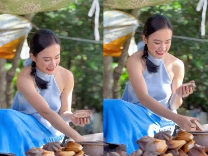 Angela Phương Trinh bị fan la ó vì mặc áo yếm như 'quên nội y' ngồi chặt dừa
