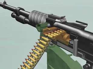 Cấu tạo và hoạt động của súng máy Hotchkiss 1914 (3D)