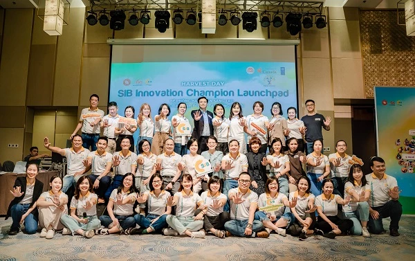 Các champions có mặt đông đủ tại buổi Harvest Day - Nguồn: SIB Innovation Champion Launchpad.