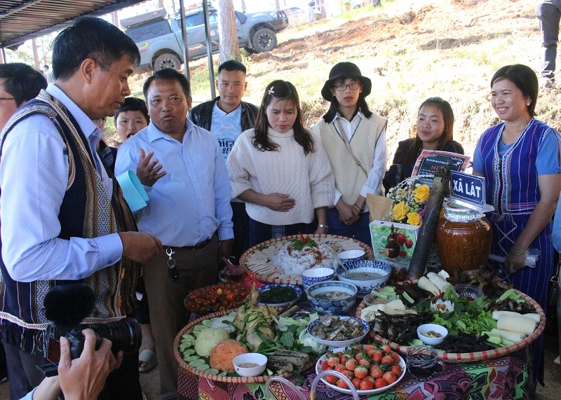 tận mục sở thị sự sống động và gần gũi của môn thể thao đua ngựa không yênDu khách cũng được thưởng thức các món ăn đặc trưng mang hương vị của núi rừng qua Liên hoan ẩm thực và rượu cần LangBiang lần đầu tiên được tổ chức.