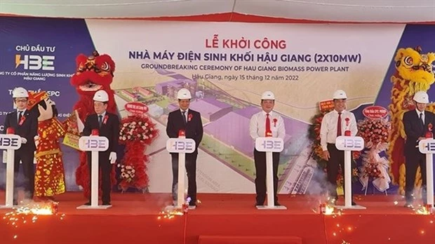 The groundbreaking ceremony of Hau Giang Biomass Power Plant Project. (Photo: nhandan.vn).