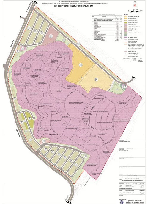  Bản đồ quy hoạch tổng mặt bằng sử dụng đất của dự án King Sea Phan Thiết