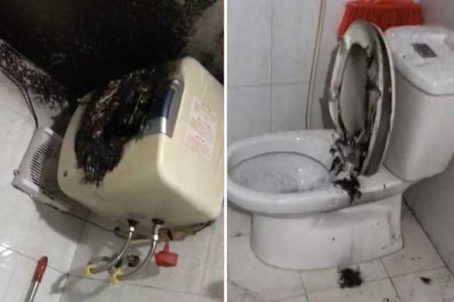 Tắm khi vẫn bật bình nóng lạnh kiểu này chẳng khác gì "tắm chung với tử thần", nguy hiểm khó lường