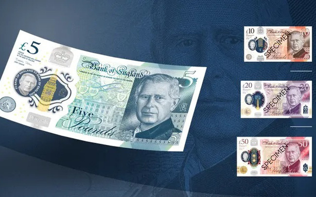 Anh công bố mẫu tiền giấy mới in hình Vua Charles đệ tam