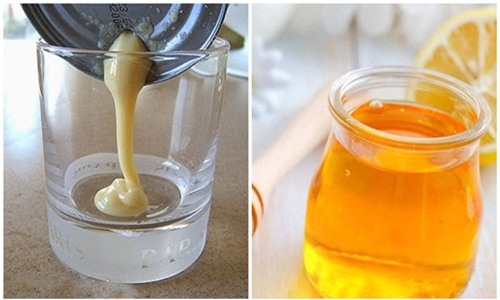 Uống mật ong pha với sữa đặc da trắng bóc miễn chê