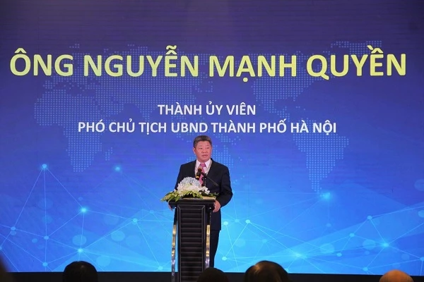 Phó Chủ tịch UBND TP. Hà Nội Nguyễn Mạnh Quyền phát biểu chỉ đạo tại Hội nghị.   
