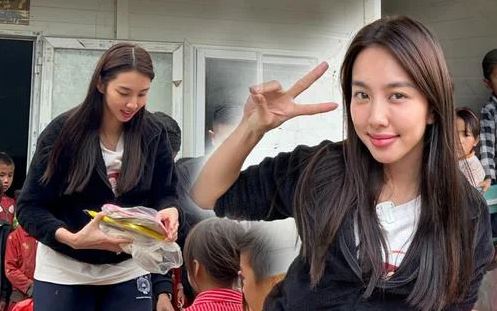 Thoát vai nữ hoàng, Thùy Tiên trèo đèo lội suối về bản làng nấu trà sữa cho trẻ em vùng cao