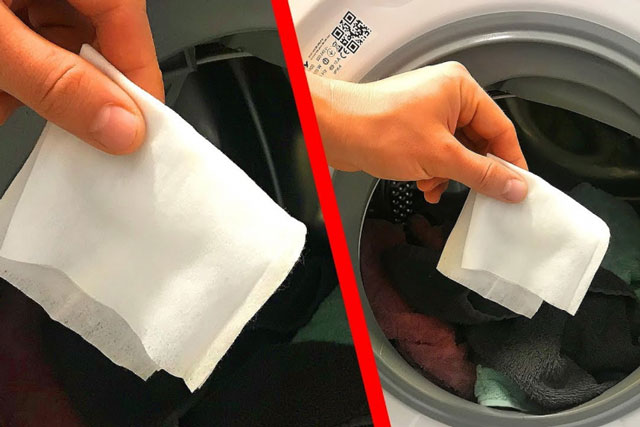 Bỏ 1 tờ giấy ướt vào máy giặt, hiệu quả bất ngờ, giải quyết vấn đề nhà nào cũng gặp