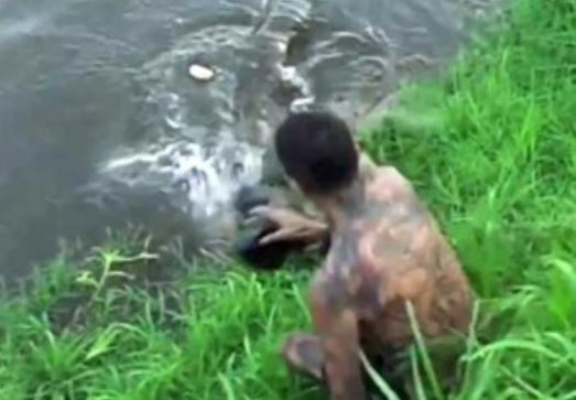 Clip: Suýt mất mạng vì liều mình chụp cận cảnh cá sấu
