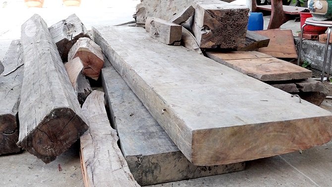 Bắt điểm tập kết gỗ lậu trên khu vực biên giới từ nguồn tin tố giác của người dân