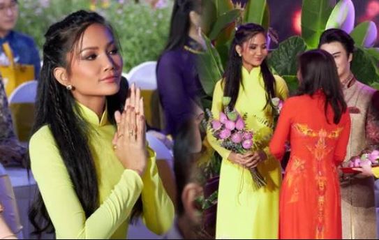 Hoa hậu H'Hen Niê diện áo dài cũ đến sự kiện: Xứng danh mỹ nữ 'tiết kiệm' nhất Vbiz