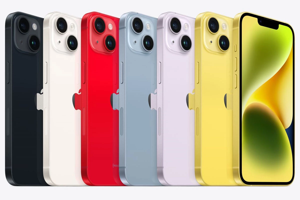 Các màu sắc trên iPhone 14 và iPhone 14 Plus.