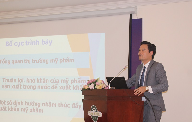 TS. Chu Quốc Thịnh – Trưởng Phòng Quản lý mỹ phẩm, chia sẻ về thực trạng sản xuất và xuất khẩu mỹ phẩm. 