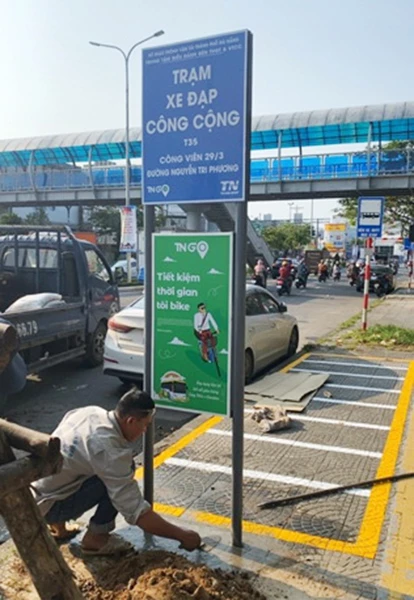 Các trạm xe đạp công cộng đang được triển khai lắp đặt trên địa bàn Đà Nẵng