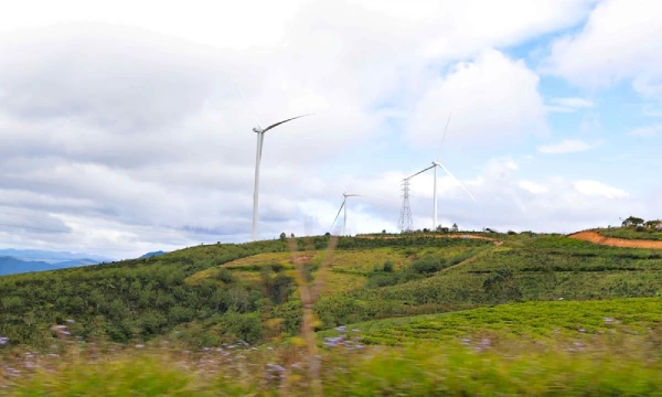Các tuabin gió của Nhà máy điện gió Cầu Đất tại xã Trạm Hành - TP Đà Lạt.