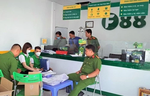 Lực lượng chức năng kiểm tra các điểm giao dịch của F00 tại Bạc Liêu.