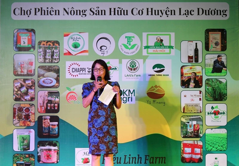 Bà Lê Thị Thu Hậu – Giám đốc Hiếu Linh Farm, chia sẻ tại sự kiện.