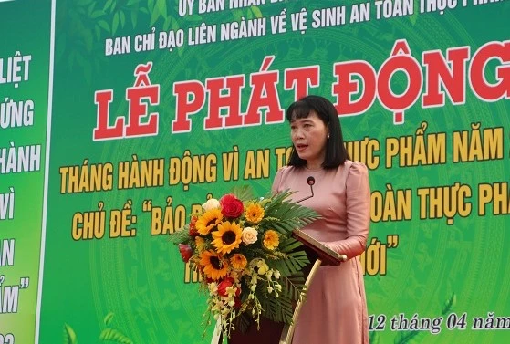 Bà Hồ Thu Ánh - Phó Chủ tịch UBND tỉnh Hậu Giang phát biểu tại buổi lễ.