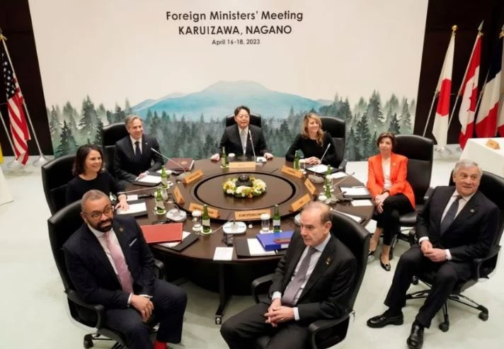 Ngoại trưởng các nước G7 nhóm họp tại Nhật Bản. Ảnh: Reuters.